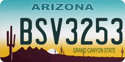 AZ license plate BSV3253