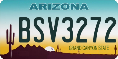 AZ license plate BSV3272