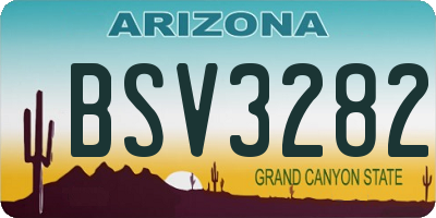AZ license plate BSV3282