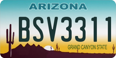 AZ license plate BSV3311
