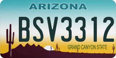 AZ license plate BSV3312