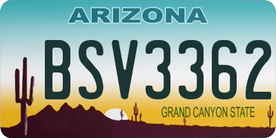 AZ license plate BSV3362