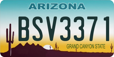 AZ license plate BSV3371