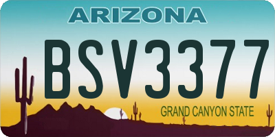 AZ license plate BSV3377