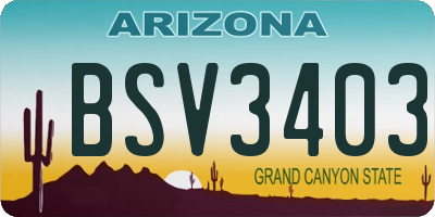 AZ license plate BSV3403
