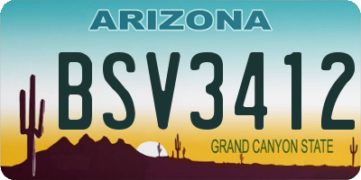 AZ license plate BSV3412