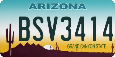AZ license plate BSV3414