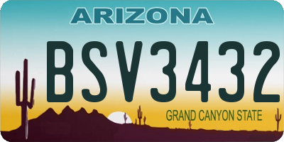 AZ license plate BSV3432