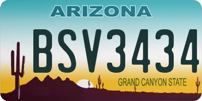 AZ license plate BSV3434
