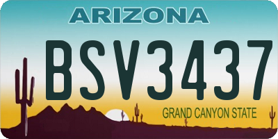 AZ license plate BSV3437