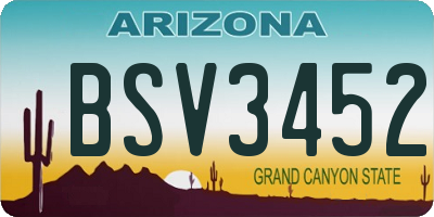 AZ license plate BSV3452