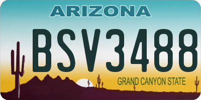 AZ license plate BSV3488