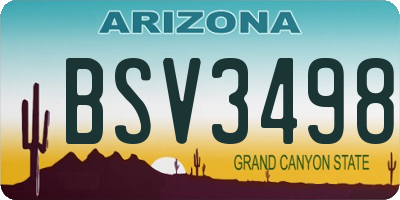 AZ license plate BSV3498