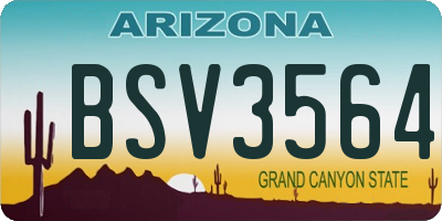 AZ license plate BSV3564
