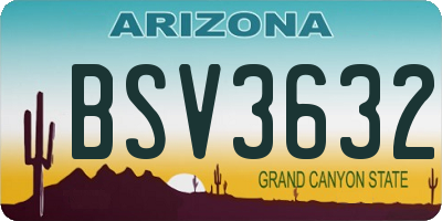 AZ license plate BSV3632