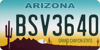 AZ license plate BSV3640