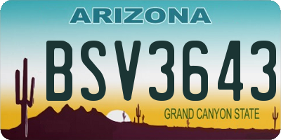 AZ license plate BSV3643