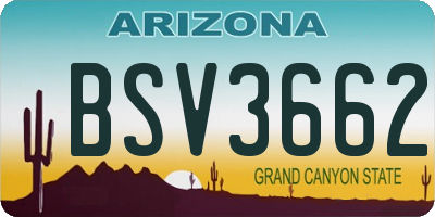 AZ license plate BSV3662