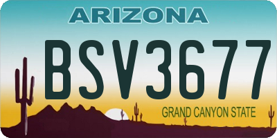 AZ license plate BSV3677