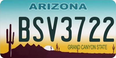 AZ license plate BSV3722