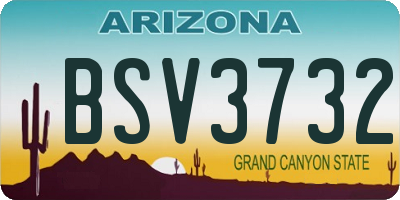 AZ license plate BSV3732
