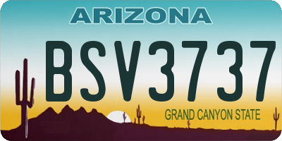 AZ license plate BSV3737