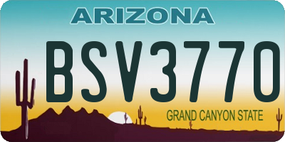 AZ license plate BSV3770