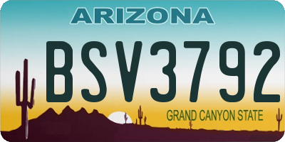 AZ license plate BSV3792