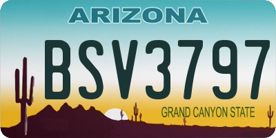 AZ license plate BSV3797