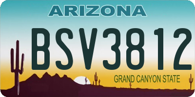 AZ license plate BSV3812