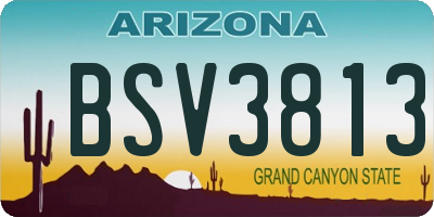 AZ license plate BSV3813