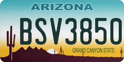 AZ license plate BSV3850