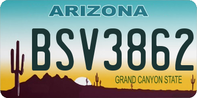 AZ license plate BSV3862