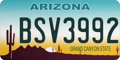 AZ license plate BSV3992