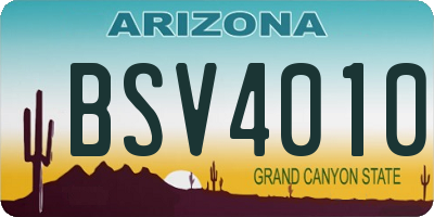 AZ license plate BSV4010