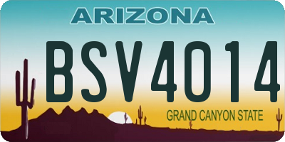 AZ license plate BSV4014