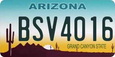 AZ license plate BSV4016