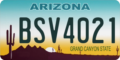 AZ license plate BSV4021