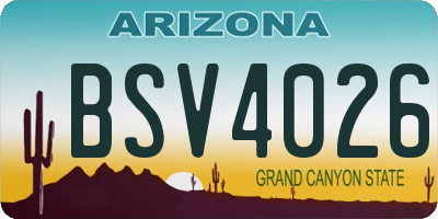 AZ license plate BSV4026