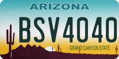 AZ license plate BSV4040