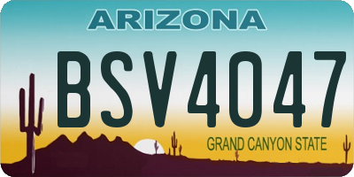 AZ license plate BSV4047