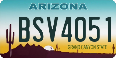 AZ license plate BSV4051