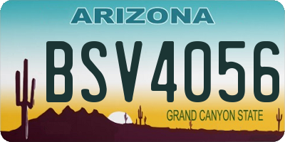AZ license plate BSV4056