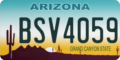 AZ license plate BSV4059