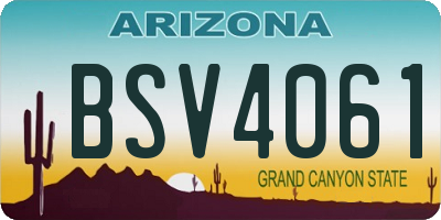 AZ license plate BSV4061