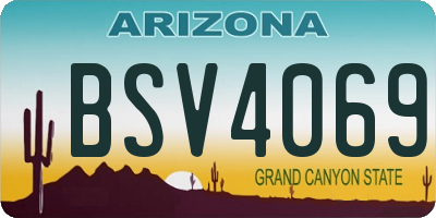AZ license plate BSV4069