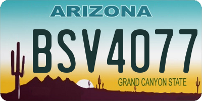 AZ license plate BSV4077