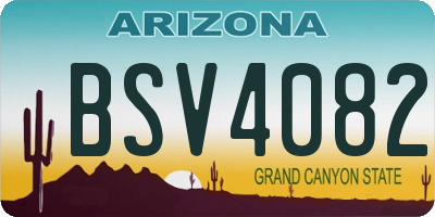 AZ license plate BSV4082