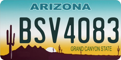 AZ license plate BSV4083