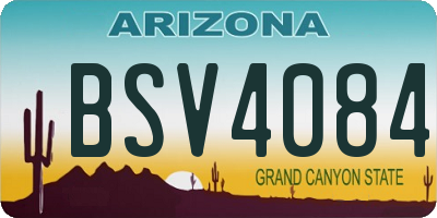 AZ license plate BSV4084